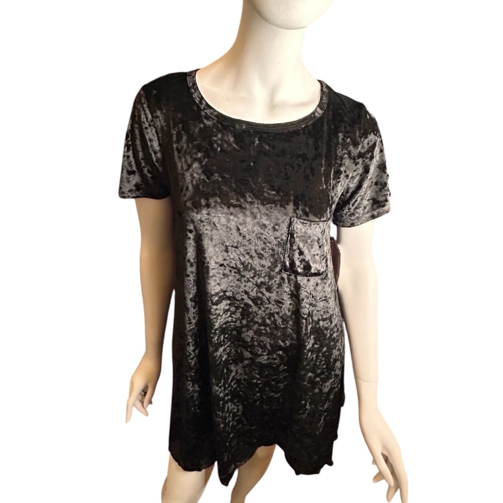 NWT LuLaRoe Women’s Small Black Crushed Velvet Dress - Picture 3 of 12